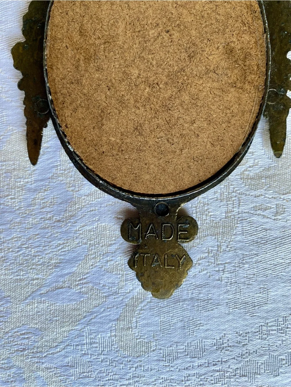 Vintage Small Metal Frame with Girl Print